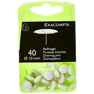 Abbildung von Exacompta 14020E 40er Pack Reißnägel Ø12mm in Kunststoffbox weiß