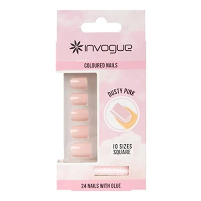 Abbildung von Invogue Dusty Pink Square Nails (24 Pieces)