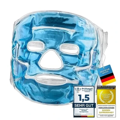 Abbildung von Feluna Gesichtsmaske Gel Maske Wellnessmaske für Kältetherapie Kühlmaske, Entspannungsmaske Kühlende