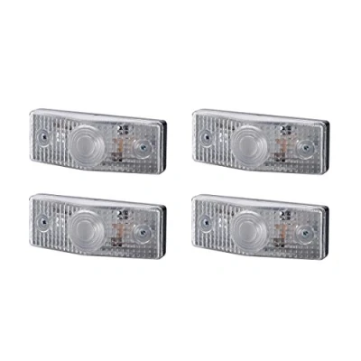 Abbildung von BUL BARS 4 x Weiß Begrenzungsleuchte Seitenleuchte 12V 24V mit E Prüfzeichen Positionsleuchte Seite Auto LKW PKW KFZ Lampe Leuchte Licht Set Paar Front Birne