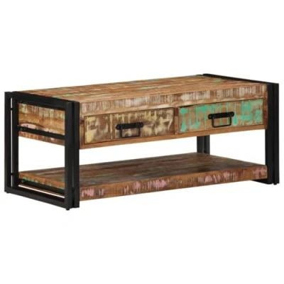 Abbildung von vidaXL Couchtisch Mehrfarbig 90x50x38 cm Altholz Massiv (1 St)