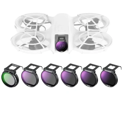 Abbildung von NEEWER Filter Set für NEO Drohne, 6er Pack CPL/ND8/ND16/ND32/ND64/ND128 Graufilter Zirkularer Polfilter, Drone Zubehör, schlank mehrfach beschichtetes optisches HD Glas, kompatibel mit DJI NEO, FL N30