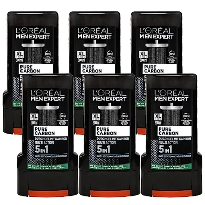 Abbildung von 6 er Pack MEN EXPERT Duschgel Pure Carbon Clean 5in1 XL x 300 ml