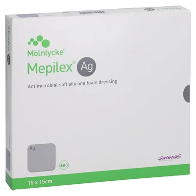 Abbildung von Mepilex Ag Schaumverband 15x15 cm steril 5 St
