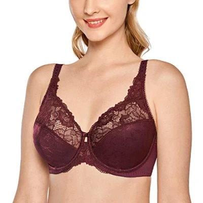 Abbildung von DELIMIRA Damen Minimizer BH ohne Einlagen mit Spitze Bügel Große Größen Zinnober 90K