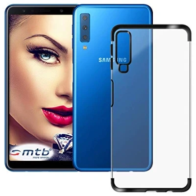 Abbildung von mtb more energy® Schutz Hülle Elegance für Samsung Galaxy A7 2018, 2018 Duos (SM A750, 6.0&#039;&#039;) schwarz flexibel TPU Case Cover Tasche