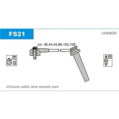 Abbildung von JANMOR FS21 Zündkabelsatz FORD: Cougar Coupe, MONDEO 2 Kombi, 1 Stufenheck