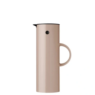 Abbildung von Stelton Isolierkanne EM77 Doppelwandige für heiße/kalte Getränke Tee &amp; Kaffeekanne mit Glaseinsatz, Magnetverschluss, Schraubdeckel, Vintage Design 1 Liter, Heather