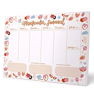 Abbildung von Grupo Erik Wochenplaner Block A4 Kalender Planer Merchezafor Tischplaner Tischkalender ohne Datum Schreibtischunterlage Papier