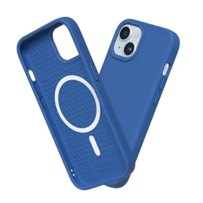 Abbildung von RhinoShield Case kompatibel mit [iPhone 15] SolidSuit MagSafe Stoßdämpfende &amp; schlanke Schutzhülle Premium Finish 3.5 Meter Fallschutz Kobaltblau