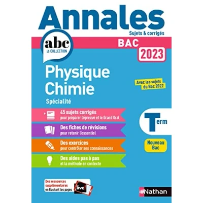 Abbildung von Annales BAC 2023 Physique Chimie Terminale Corrigé: Sujets &amp; corrigés