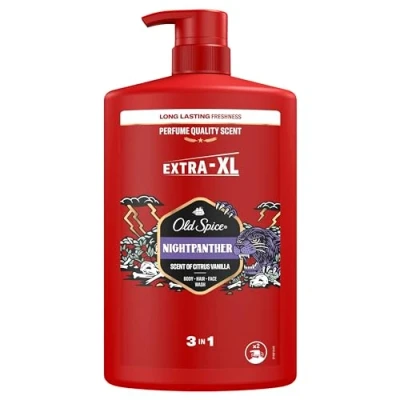 Abbildung von Old Spice Nightpanther 3 in 1 Duschgel &amp; Shampoo für Männer, 1L, langanhaltender, frischer Duft Parfümqualität Haare Gesicht Körper