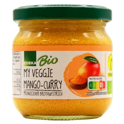 Abbildung von Edeka Bio my veggie Mango Curry Pflanzlicher Brotaufstrich, 6er Pack (6 x 180g)