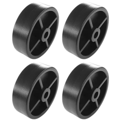 Abbildung von cyclingcolors 4x Kunststoff Rollen 45mm Schwarz Laufrolle Führungsrolle Möbel Bett Schiebetür Tür Schublade Schrank