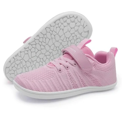 Abbildung von IceUnicorn Hausschuhe Kinder Barfußschuhe Jungen Mädchen Sportschuhe Barfussschuhe Minimalistische Hallenschuhe(Pink, 33EU)