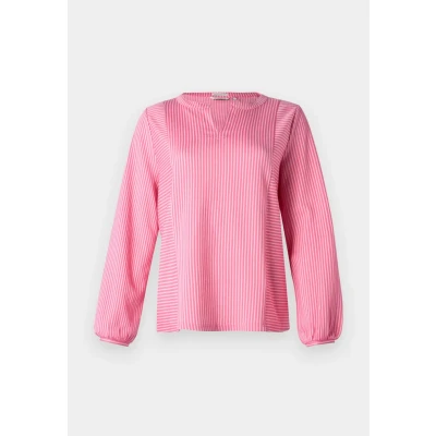 Abbildung von TOM Tailor Vertical Stripe Langarmshirt, Damen, Größe: XXL, Bright rose/white