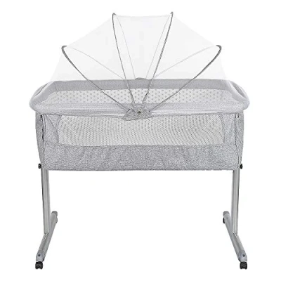 Abbildung von YjIIJY Babywiege Cododo 2 in 1, Babybett, Cododododo Bett, Regenschirm, Beistellbett, mit Rollen und Moskitonetz, 96 x 57 77 cm