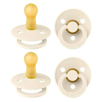 Abbildung von BIBS Colour Schnuller 4er Pack, BPA frei, Kirschform Nippel. Naturkautschuk/Latex, Hergestellt in Dänemark, Größe 2 (6 18 Monate), Ivory