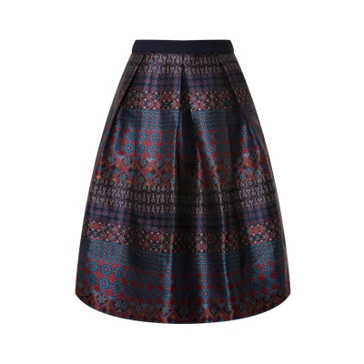 Abbildung von Ulla Popken Stripe Country Alinienrock, Damen, Größe: 50/52, Navy blue