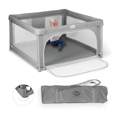 Abbildung von MS Innovaciones Parco giochi L 120x120 Grigio pieghevole con finestra a rete