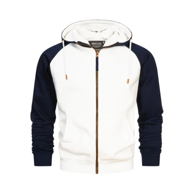 Abbildung von Indicode Jeans Inpulko Sweatjacke, Herren, Größe: Small, Offwhite