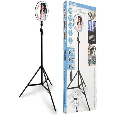 Abbildung von Grundig Selfie Ringlicht auf Stativ Ringleuchte Ringlight für Handy LED Flexibel 210 cm