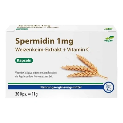 Abbildung von Spermidin 1 Mg Weizenkeim extrakt + C Kapseln 30 St
