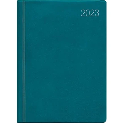 Abbildung von Taschenkalender türkis 2023 Bürokalender 10,2x14,2 1 Woche auf 2 Seiten flexibler Kunststoffeinband Notizheft Wochenkalender 640 1013