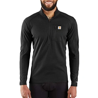 Abbildung von Carhartt Herren Force Tech Quarter Zip Thermal Base Layer Long Sleeve Baselayer Shirt, Schwarz, L