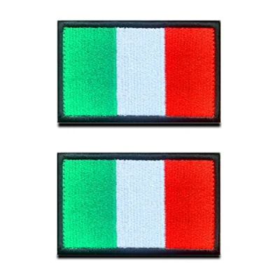 Abbildung von 2 St. Italien Flagge Patch Taktisch Italienisch Nationales Emblem, Bestickter Aufnäher mit Verschluss, Militär Bänder für Rucksäcke Kleidung Taschen Uniform Weste Jersey Reisen