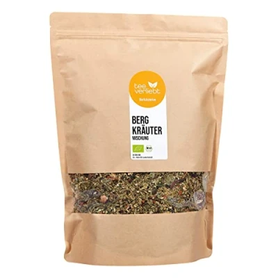 Abbildung von teeverliebt Bergkräuter Tee, loser Kräutertee mit Brombeerblättern, Bio Tee Mischung, 1 kg