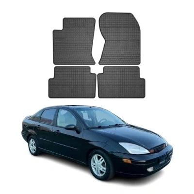 Abbildung von OMAC Gummi Fußmatten kompatibel mit Ford Focus mk1 1998 2004 Automatten Schwarz 4tlg
