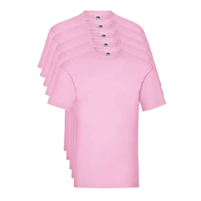 Abbildung von Fruit of the Loom Herren Valueweight 5 Pack T Shirt, Pink (Light 52), X Large (Herstellergröße: L) (5er Pack)