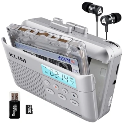Abbildung von Walkman Kassettenspieler + Kassettenrekorder Cassette Player Kassetten Digitalisieren Tragbarer Mikrofon &amp; Lautsprecher Wiederaufladbarer Akku Ohrhörer 16GB SD Karte