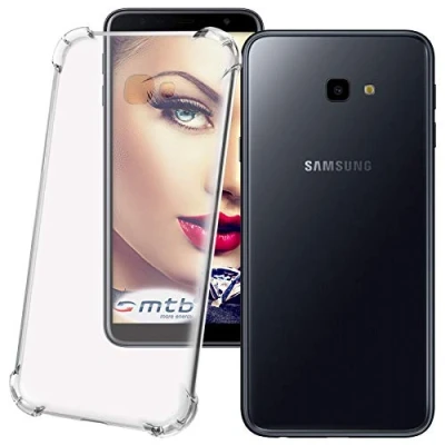 Abbildung von mtb more energy® Schutz Hülle Anti Shock für Samsung Galaxy J4 Plus, J4+ 2018 (SM J415, 6.0&#039;&#039;) verstärkte Ecken transparent TPU Silikon Case Cover Tasche