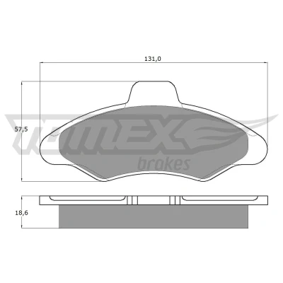 Abbildung von TOMEX brakes TX 10 82 Bremsbelagsatz Vorderachse FORD: Escort 6 Schrägheck, Kombi, Cabrio