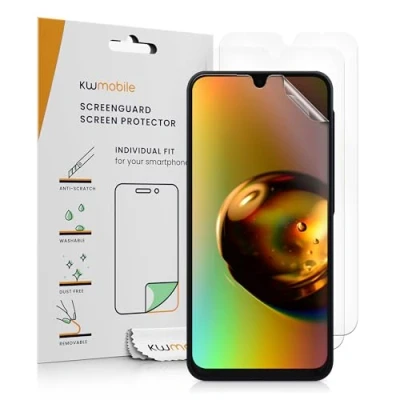 Abbildung von kwmobile 3X Displayschutzfolie kompatibel mit Samsung Galaxy A16 5G Folie klare Schutzfolien Set in transparent