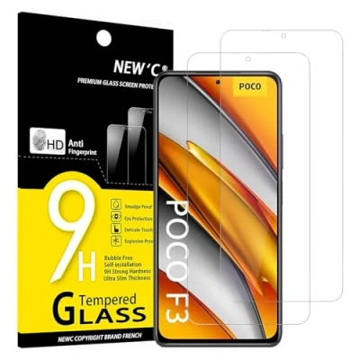 Abbildung von NEW&#039;C 2 Stück, Panzer Schutz Glas für Xiaomi Poco F3, Mi 11i, Frei von Kratzern, 9H Härte, HD Displayschutzfolie, 0.33mm Ultra klar, Ultrabeständig