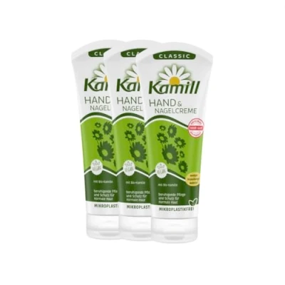 Abbildung von 3er Pack Kamill Hand &amp; Nagelcreme CLASSIC (3 x 100ml) beruhigt schützt mit Bio Kamille aus kontrolliert biologischem Anbau, veganen Inhaltsstoffen ohne Mikroplastik