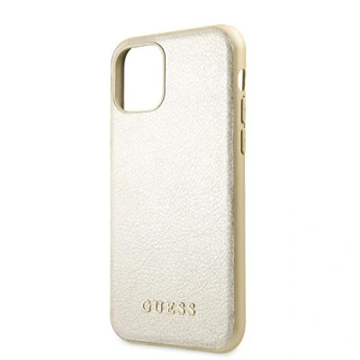 Abbildung von CG Mobile Guess Handyhülle für iPhone 11 Pro Hardcase PC/TPU mit Safiano Leder Gold Leicht zugängliche Anschlüsse Fallschutz Hülle Offiziell lizenziert GUHCN58IGLGO