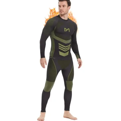 Abbildung von MEETYOO Thermounterwäsche Set Herren, Innenfleece Lange Funktionsunterwäsche Atmungsaktiv Winter Skiunterwäsche Sport Kompressionsanzug für Workout Skifahren Laufen Radsport Wandern