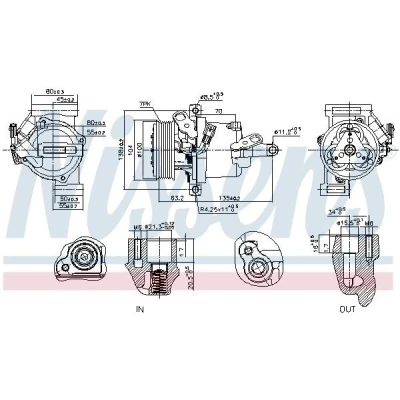 Abbildung von NISSENS 891074 Kompressor DKV09Z 12 PAG 46 YF R 134a RENAULT: Twingo 3 Schrägheck