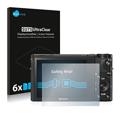 Abbildung von Savvies 6 Stück Schutzfolie für Sony Cyber Shot DSC RX100 VI Displayschutz Folie Ultra Transparent