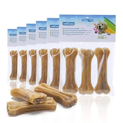 Abbildung von Nobleza Hunde Kauknochen 10CM x 18 Stücke, 100% natürliche rinderhautknochen und hundeknochen für kleine Hunde, Dog Bones proteinreiche