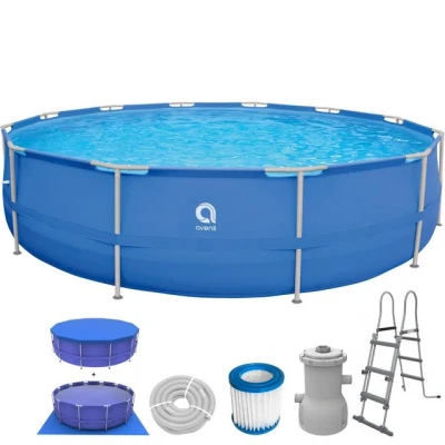 Abbildung von Frame Pool Komplettset rund 450x90 cm blau mit Filterpumpe