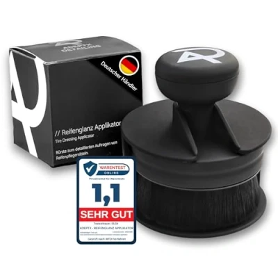 Abbildung von ADEPTX Detailing Reifenglanz Applikator Bürste Premium Soft Touch Oberfläche (Matt) Pinsel Tire Dressing Applicator für strahlend glänzende Autoreifen Professionelle Reifenpflege