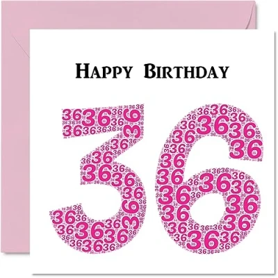 Abbildung von Stuff4 Shapecloud lustige Geburtstagskarte zum 36. Geburtstag für Frauen Happy Birthday Karte Vater, Mutter, Sohn, Tochter, Bruder, Schwester, Onkel, Tante, Cousin, 145 x mm,