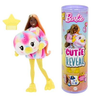 Abbildung von Barbie Cutie Reveal Puppe mit Tie dye Pinguin