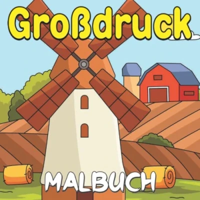 Abbildung von Großdruck Malbuch für Senioren: Große und einfache Motive Erwachsene, Senioren Anfänger. Tiere, Blumen, Essen, Stillleben, Mandalas mehr