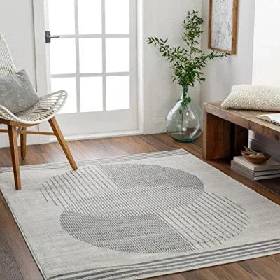 Abbildung von Surya Teppich &quot;Geometric 2377&quot;, rechteckig, Skandi Design, Modern Boho Kurzflor Wohnzimmerteppich, Schlafzimmer